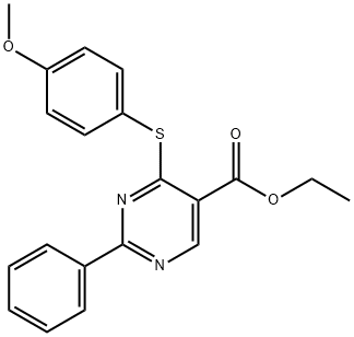 ETHYL 4-[(4-METHOXYPHENYL)SULFANYL]-2-PHENYL-5-PYRIMIDINECARBOXYLATE Struktur