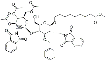 8-METHOXYCARBONYLOCTYL-2-DEOXY-2-PHTHALIMIDO-3-O-BENZYL-4-O-(3',4',6'-TRI-O-ACETYL-2'-DEOXY-2'-PHTHALIMIDO-BETA-D-GLUCOPYRANOSYL)-BETA-D-GLUCOPYRANOSIDE Struktur