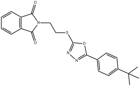 2-[2-((5-[4-(TERT-BUTYL)PHENYL]-1,3,4-OXADIAZOL-2-YL)SULFANYL)ETHYL]-1H-ISOINDOLE-1,3(2H)-DIONE Struktur