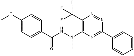 4-METHOXY-N'-METHYL-N'-[3-PHENYL-6-(TRIFLUOROMETHYL)-1,2,4-TRIAZIN-5-YL]BENZENECARBOHYDRAZIDE Struktur