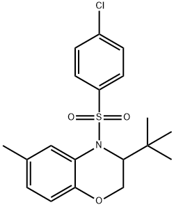 3-(TERT-BUTYL)-4-[(4-CHLOROPHENYL)SULFONYL]-6-METHYL-3,4-DIHYDRO-2H-1,4-BENZOXAZINE Struktur