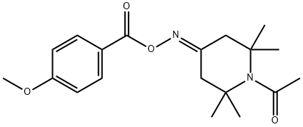 1-(4-([(4-METHOXYBENZOYL)OXY]IMINO)-2,2,6,6-TETRAMETHYLPIPERIDINO)-1-ETHANONE Struktur