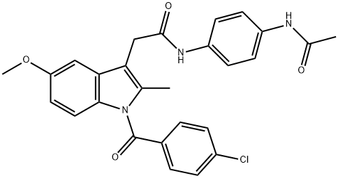 N-(4-ACETAMIDOPHENYL)-INDOMETHACIN AMIDE Struktur
