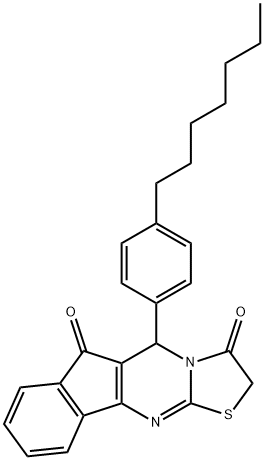 5-(4-HEPTYLPHENYL)INDENO[1,2-D][1,3]THIAZOLO[3,2-A]PYRIMIDINE-3,6(2H,5H)-DIONE Struktur