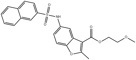 2-METHOXYETHYL 2-METHYL-5-(NAPHTHALENE-2-SULFONAMIDO)BENZOFURAN-3-CARBOXYLATE Structure