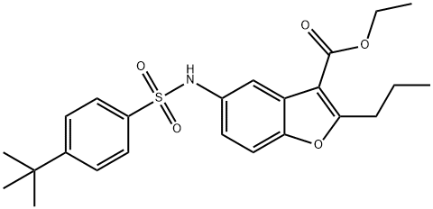 ETHYL 5-(4-TERT-BUTYLPHENYLSULFONAMIDO)-2-PROPYLBENZOFURAN-3-CARBOXYLATE Struktur