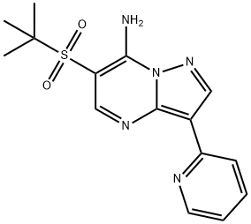 6-(TERT-BUTYLSULFONYL)-3-(2-PYRIDINYL)PYRAZOLO[1,5-A]PYRIMIDIN-7-AMINE Struktur