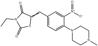 3-ETHYL-5-((E)-[4-(4-METHYLPIPERAZINO)-3-NITROPHENYL]METHYLIDENE)-1,3-THIAZOLANE-2,4-DIONE Struktur