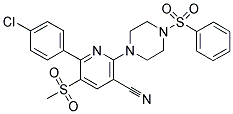 1-[6-(4-CHLOROPHENYL)-3-CYANO-5-(METHYLSULFONYL)PYRIDIN-2-YL]-4-(PHENYLSULFONYL)PIPERAZINE Struktur