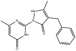 2-(4-BENZYL-3-METHYL-5-OXO-2,5-DIHYDRO-1H-PYRAZOL-1-YL)-6-METHYL-4(3H)-PYRIMIDINONE Struktur