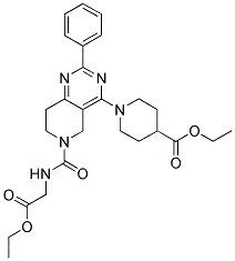 1-[6-(ETHOXYCARBONYLMETHYL-CARBAMOYL)-2-PHENYL-5,6,7,8-TETRAHYDRO-PYRIDO[4,3-D]PYRIMIDIN-4-YL]-PIPERIDINE-4-CARBOXYLIC ACID ETHYL ESTER Struktur