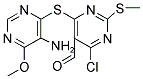 4-[(5-AMINO-6-METHOXY-4-PYRIMIDINYL)SULFANYL]-6-CHLORO-2-(METHYLSULFANYL)-5-PYRIMIDINECARBALDEHYDE Struktur