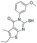 6-ETHYL-2-MERCAPTO-3-(3-METHOXY-PHENYL)-5-METHYL-3H-THIENO[2,3-D]PYRIMIDIN-4-ONE Struktur
