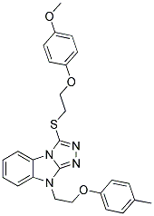 3-[2-(4-METHOXY-PHENOXY)-ETHYLSULFANYL]-9-(2-P-TOLYLOXY-ETHYL)-9H-BENZO[4,5]IMIDAZO[2,1-C][1,2,4]TRIAZOLE Struktur