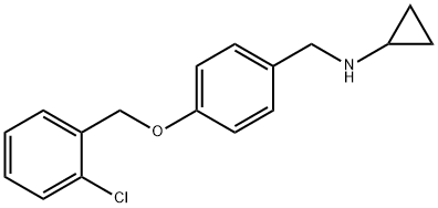 N-(4-((2-CHLOROBENZYL)OXY)BENZYL)CYCLOPROPANAMINE Struktur