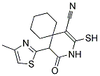 2-MERCAPTO-5-(4-METHYL-1,3-THIAZOL-2-YL)-4-OXO-3-AZASPIRO[5.5]UNDEC-1-ENE-1-CARBONITRILE Struktur