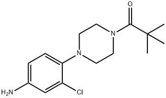 3-CHLORO-4-[4-(2,2-DIMETHYLPROPANOYL)PIPERAZIN-1-YL]ANILINE Structure