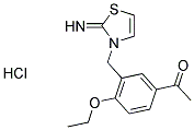1-[4-ETHOXY-3-[(2-IMINO-1,3-THIAZOL-3(2H)-YL)METHYL]PHENYL]ETHANONE HYDROCHLORIDE Struktur