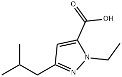 1-ETHYL-3-(2-METHYLPROPYL)-1H-PYRAZOLE-5-CARBOXYLIC ACID Struktur