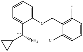 (1R)(2-[(6-CHLORO-2-FLUOROPHENYL)METHOXY]PHENYL)CYCLOPROPYLMETHYLAMINE Struktur