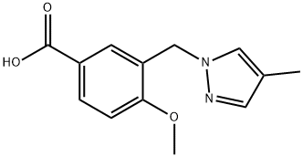 4-METHOXY-3-(4-METHYL-PYRAZOL-1-YLMETHYL)-BENZOIC ACID Struktur