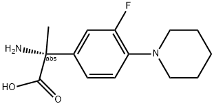 (2R)-2-AMINO-2-(3-FLUORO-4-PIPERIDYLPHENYL)PROPANOIC ACID Struktur