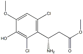 METHYL (3S)-3-AMINO-3-(2,6-DICHLORO-3-HYDROXY-4-METHOXYPHENYL)PROPANOATE Struktur