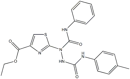 ETHYL 2-[1-(ANILINOCARBONYL)-2-(4-TOLUIDINOCARBONYL)HYDRAZINO]-1,3-THIAZOLE-4-CARBOXYLATE Struktur