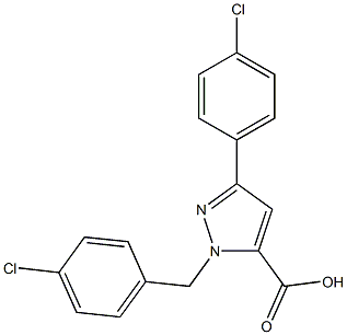 1-(4-CHLOROBENZYL)-3-(4-CHLOROPHENYL)-1H-PYRAZOLE-5-CARBOXYLIC ACID Struktur