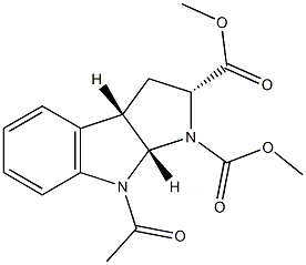DIMETHYL-(2S, 3AR, 8AS)-8-ACETYL-1,2,3,3A,8A-HEXAHYDROPYRROLO[2,3]INDOL-1,2-DICARBOXYLATE Struktur