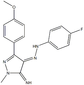 (4E)-5-IMINO-3-(4-METHOXYPHENYL)-1-METHYL-1,5-DIHYDRO-4H-PYRAZOL-4-ONE (4-FLUOROPHENYL)HYDRAZONE Struktur