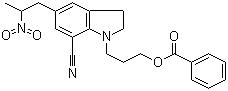 CAS 登錄號(hào)：350797-56-7, 1-[3-(苯甲酰氧基)丙基]-2,3-二氫-5-(2-硝基丙基)-1H-吲哚-7-甲腈