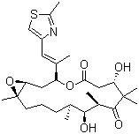 CAS 登錄號：152044-54-7, 帕土匹龍, 埃坡霉素 B, 埃博霉素 B, (1S,3S,7S,10R,11S,12S,16R)-7,11-二羥基-8,8,10,12,16-五甲基-3-[(1E)-1-甲基-2-(2-甲基-4-噻唑基)乙烯基]-4,17-二氧雜雙環(huán)[14.1.0]十七烷-5,9-二酮