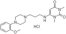 CAS 登錄號：64887-14-5, 鹽酸烏拉地爾, 6-[[3-[4-(2-甲氧基苯基)-1-哌嗪基]丙基]氨基]-1,3-二甲基尿嘧啶鹽酸鹽