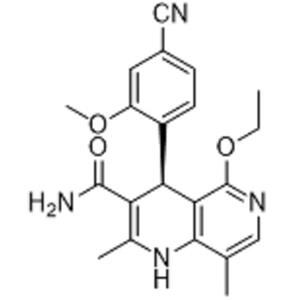 非奈利酮；(4S)-4-(4-氰基-2-甲氧基苯基)-5-乙氧基-1,4-二氫-2,8-二甲基-1,6-萘啶-3-甲酰胺；Finerenone